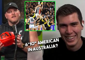 Australian Rules Football 6'10" MONSTER Mason Cox Tells Pat McAfee All About The AFL's Return