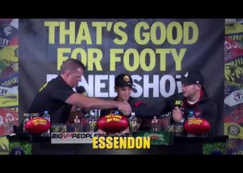 Aussie Rules TGFF panel shows players from Essendon Football Club in 2019