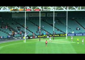 Israel Folau kicks first AFL goal