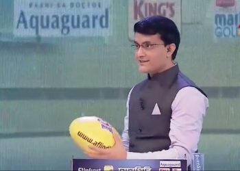 Saurav Ganguly playing Australian Rules Football (Footy)