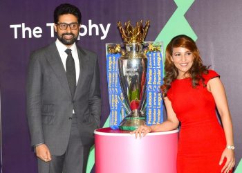 Abhishekh Bachchan Unveils English Premier Leagues Football Trophy