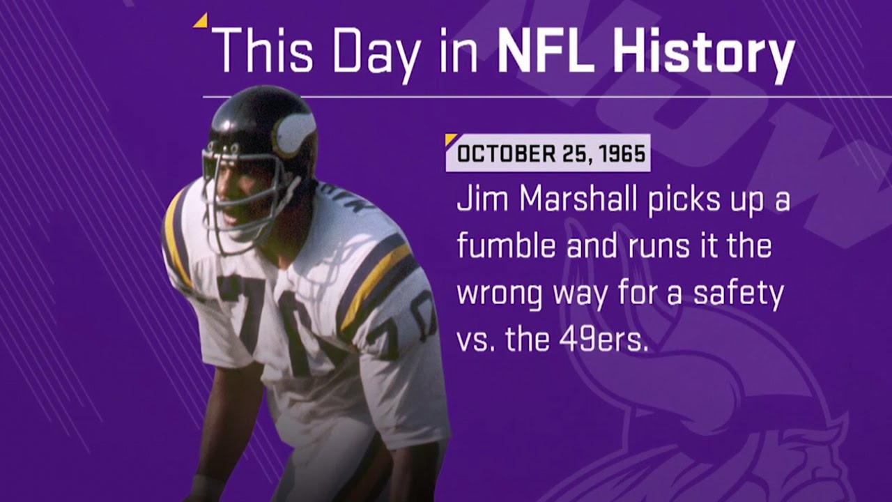 Jim Marshall's Wrong Way Run | This Day In NFL History (10/25/65)