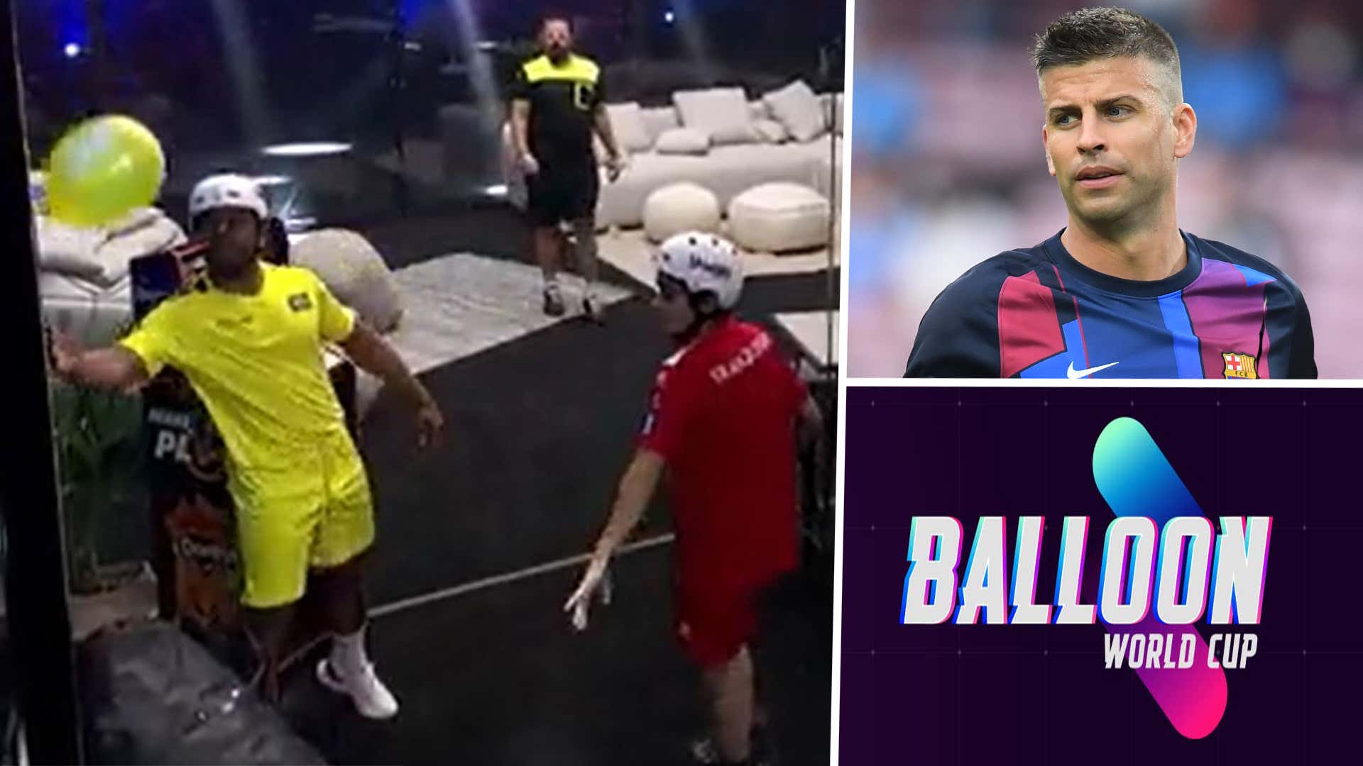 Barcelona star Pique behind bizarre Balloon World Cup featuring living room obstacles and a car!