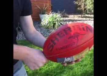 Instructional vine for Aussie rules football Handball pass