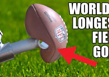 World's Longest Field Goal- Robot vs NFL Kicker