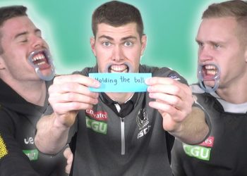 'OLIN TH BAW?!?! AFL Players Try the MouthGuard Challenge