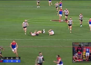 AFL 2023 1st QF – Angus Brayshaw & Brayden Maynard Incident (REPLAY version)