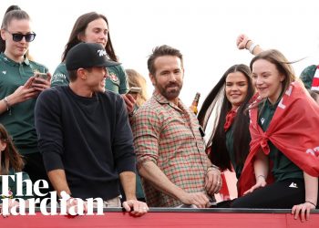 Wrexham celebrate promotion to Football League with open-top bus parade