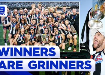 Collingwood wins the 2023 AFL grand final | 9 News Australia