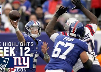 New England Patriots vs. New York Giants | 2023 Week 12 Game Highlights