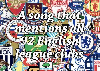 A song that mentions all 92 English league clubs (2015/16)