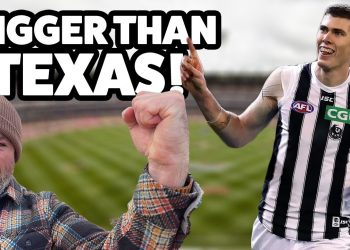 Colossus Texan Playing Aussie Rules Football