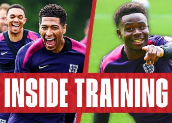 Trent v Bellingham Speed Test, Mainoo's Bicycle Kick & Kane's Goal-Line Clearance | Inside Training