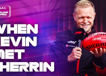 When Kevin met Sherrin | Josh Daicos introduces Kevin Magnussen to Aussie Rules Football