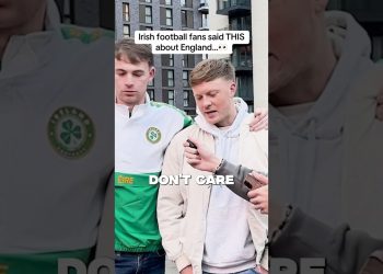 Irish fans throw shade at the England team!! #premierleague #football