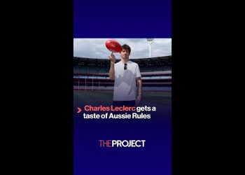 Charles Leclerc gets a taste of Aussie Rules