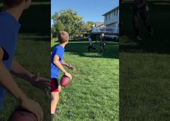 Mason throws the craziest dots in the football league! #sports #shorts #viral #football